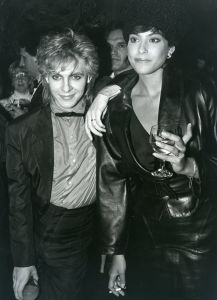Nick Rhodes, Duran Duran and  wife, Julie 1984, NY.jpg